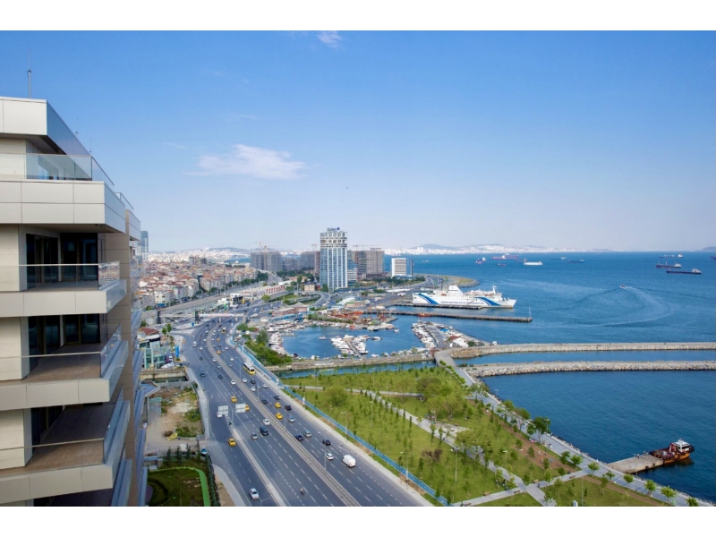 1+1 residence for sale in Bakırköy Luxury, comfortable and sea view 