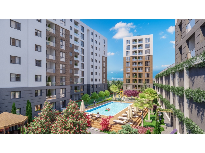 Masmavi deniz manzarası 2+1 satılık residence Pendik Anadolu Yakası